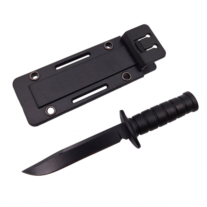 Cutit tactic de vanatoare IdeallStore®, Military Convoy, 10 cm, teaca cu lant inclusa, negru [2]