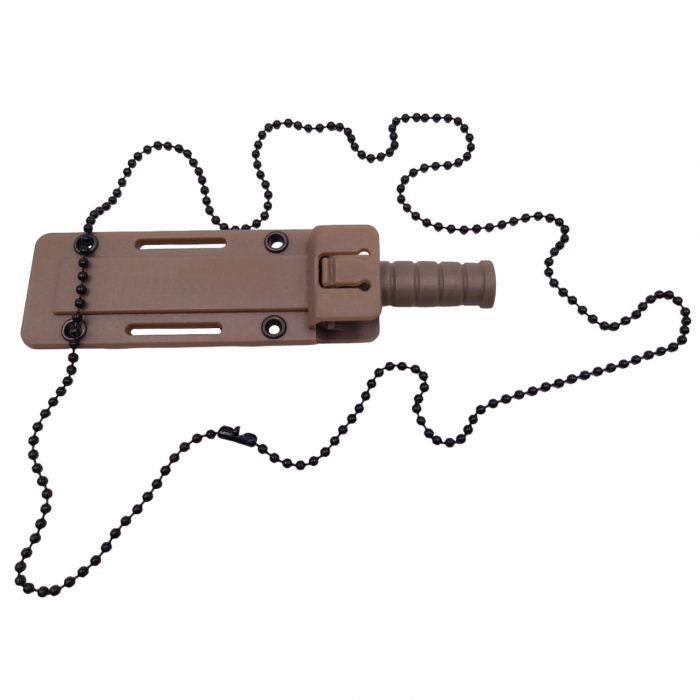 Cutit tactic de vanatoare IdeallStore®, Military Convoy, 10 cm, teaca cu lant inclusa, maro [7]