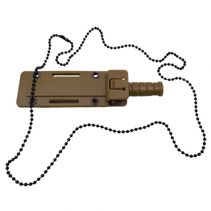 Cutit tactic de vanatoare IdeallStore®, Military Specialist, 10 cm, teaca cu lant inclusa, kaki [7]