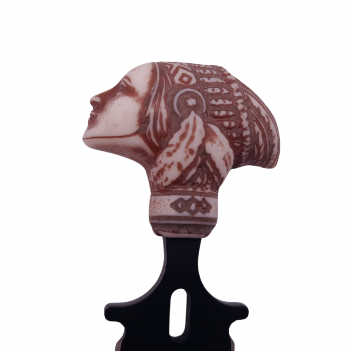 Cutit tactic de vanatoare IdeallStore®, Shaman Goddess, 8.5 cm, negru, teaca cu prindere curea [4]