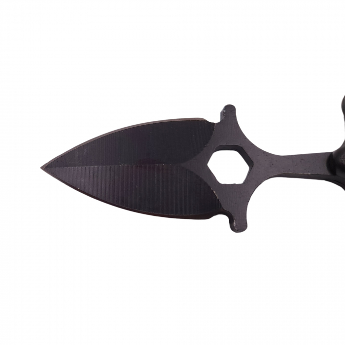 Cutit tactic de vanatoare IdeallStore®, Spear Trap, 8 cm, negru, teaca cu prindere curea [5]