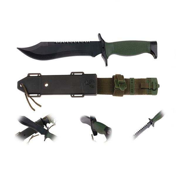 Cutit tactic, IdeallStore®, Military Rambo, 30.7 cm, Verde [5]