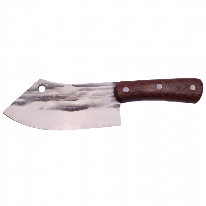 Cutit tip satar IdeallStore®, lucrat manual, Japan Buredo, 25.5 cm, otel inoxidabil, 220 g, maro, teaca piele inclusa [2]