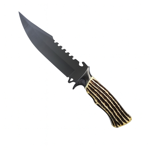 Set de doua cutite vanatoare, lama otel zimtata,DEPOX®, 30 cm, teaca inclusa [6]