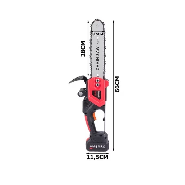 Drujba Electrica 1200W, 2 Acumulatori 36V, Lama 30 cm, 4200 RPM, Portabila, accesorii incluse [4]