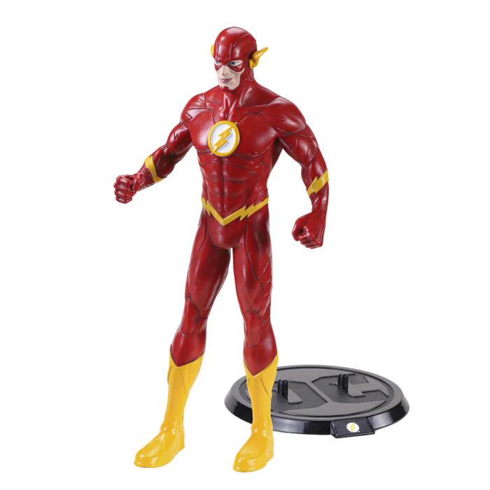 Figurina articulata de colectie The Flash, Fastest Man Alive, 18 cm, rosu, stativ inclus [2]