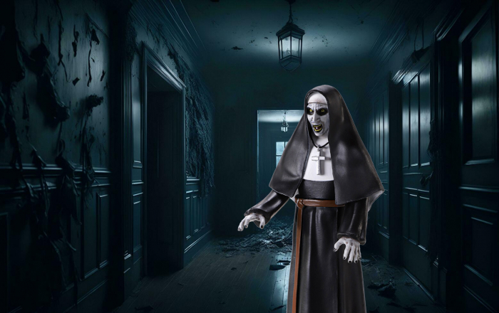 Figurina articulata IdeallStore®, Valak The Nun, editie de colectie, 17 cm, stativ inclus [7]