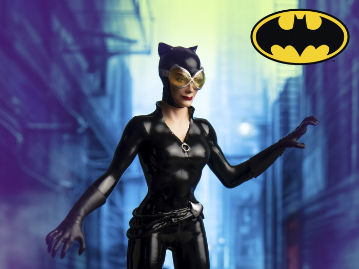 Figurina Catwoman articulata IdeallStore®, Purrr Mistress, editie de colectie, 18 cm, stativ inclus [7]