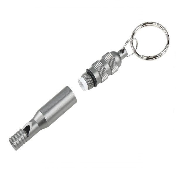 Pachet doua fluiere metalice de urgență, inel pentru chei, 7.6 cm [3]