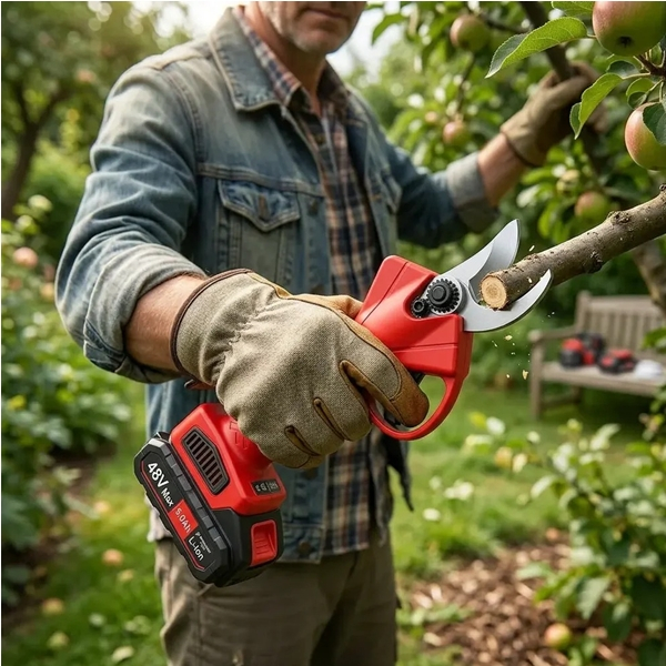 Set Foarfeca Electrica 48V + Mini Fierastrau Electric 36V, DEPOX®, Kit Profesional pentru Gradina, multicolor [6]