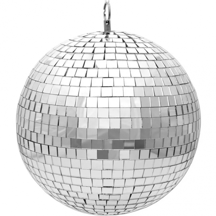 Glob disco motorizat, Party Maniac, model oglinzi, 4W, 29 cm, argintiu [4]