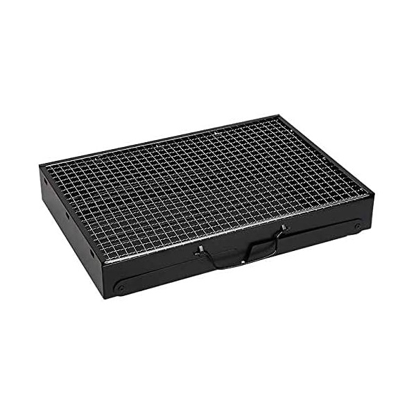Gratar cu carbune, Portabil, Otel inoxidabil, 35x26x20cm, Negru [4]