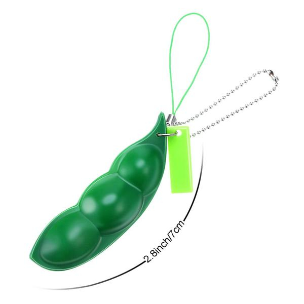 Jucarie antistres, pastaie de mazare, tip breloc, 6.5 cm, verde [3]