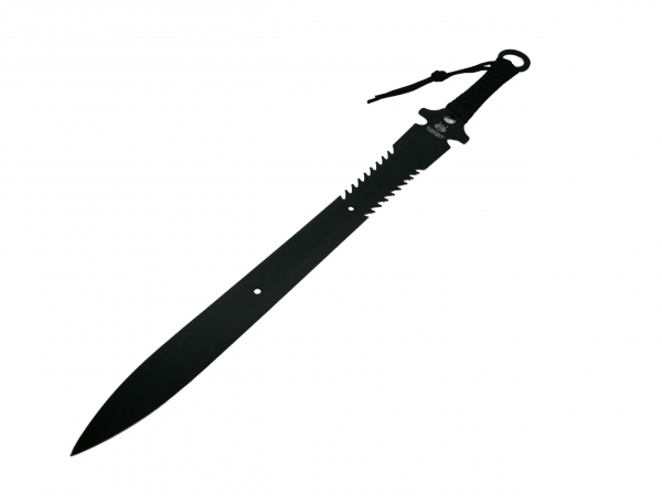 Sabie de vanatoare IdeallStore®, Black Ronin, maner textil, 68.5 cm, cutit de aruncat inclus [3]