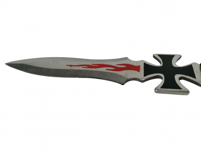 Set trei cutite de aruncat IdeallStore®, Cross Fury, otel inoxidabil, 19 cm [5]