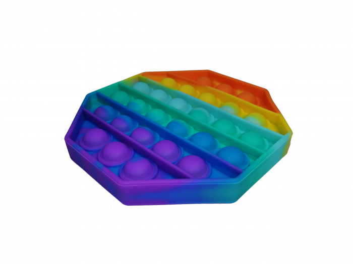 Jucarie antistres, Pop it, silicon, hexagon, 12.5 cm, multicolor [2]