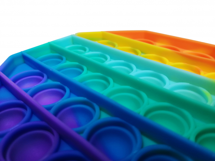 Jucarie antistres, Pop it, silicon, hexagon, 12.5 cm, multicolor [5]