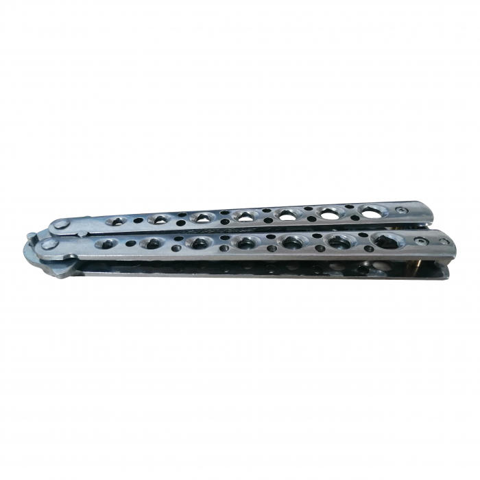 Briceag fluture, otel inoxidabil, Bullet Spots, 22 cm, argintiu [5]