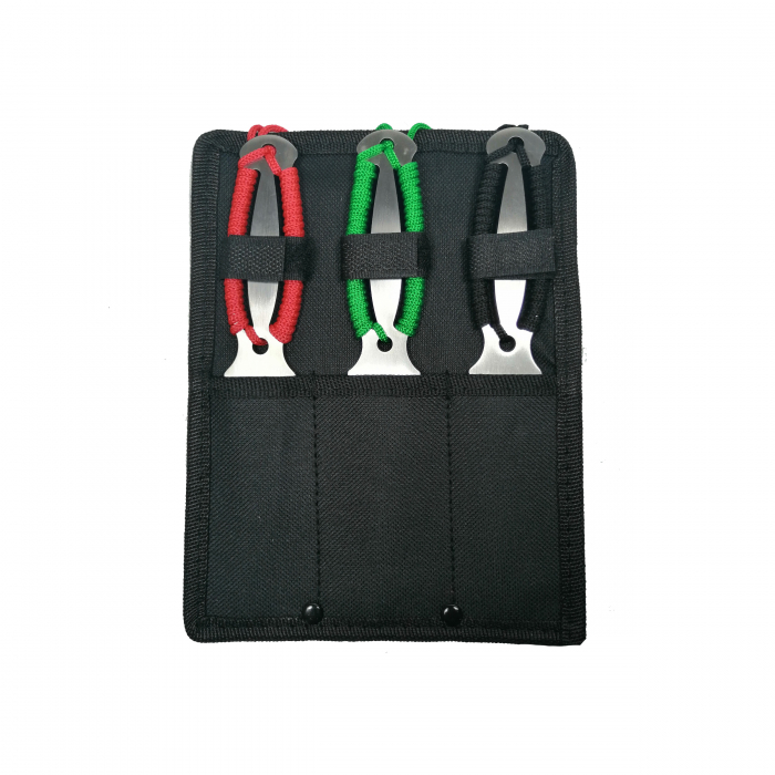 Set trei cutite de aruncat IdeallStore®, Three Brothers, multicolor, otel inoxidabil, 18.5 cm [6]