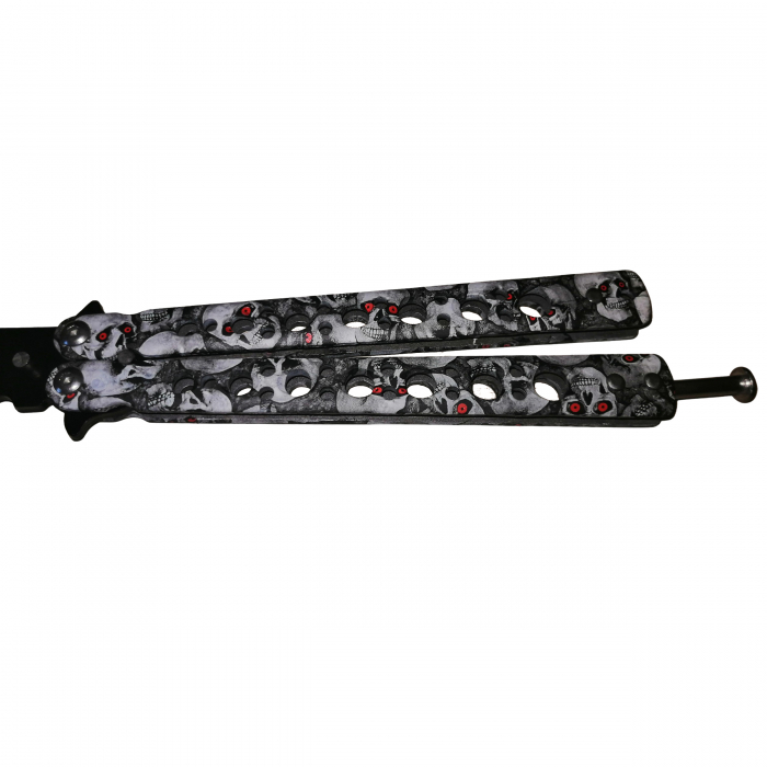 Briceag fluture, Scared Skulls, pentru antrenament, 22 cm, argintiu [3]