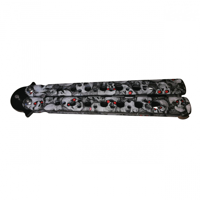 Briceag fluture, Scared Skulls, pentru antrenament, 22 cm, argintiu [5]