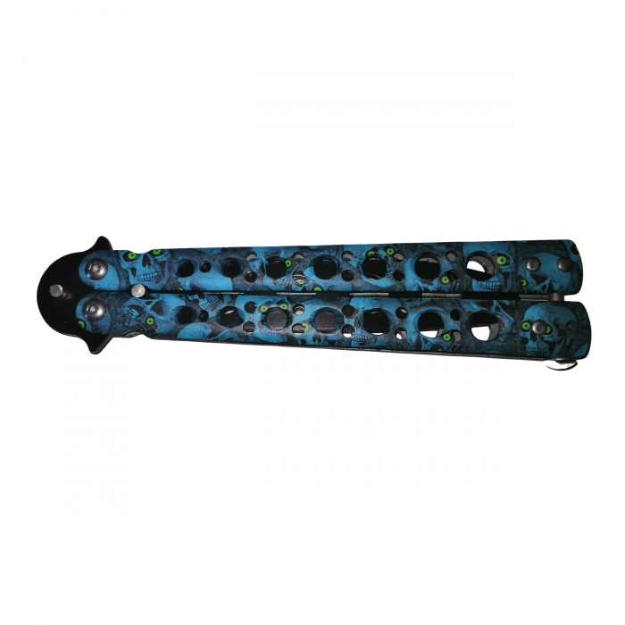 Briceag fluture, Scared Skulls, pentru antrenament, 22 cm, albastru [5]