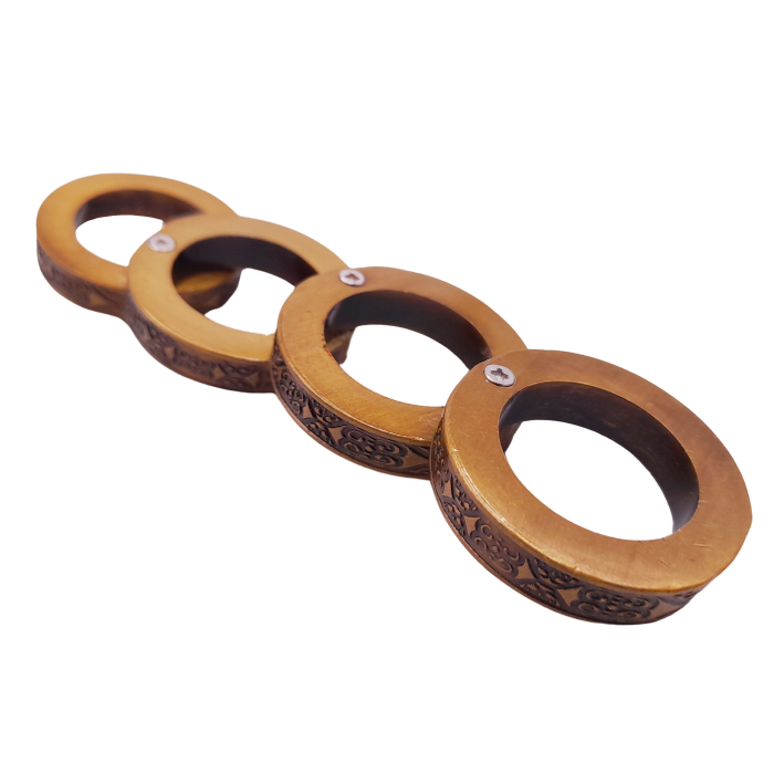 Inele extensible de autoaparare IdeallStore®, tip rozeta, Antique Justice, otel inoxidabil, auriu, 0.5 cm [4]