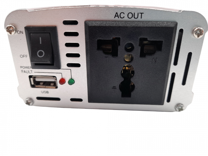 Invertor auto IdeallStore®, Netzteil Helfer, 1500 W, metalic, 17 cm, cabluri alimentare incluse [6]