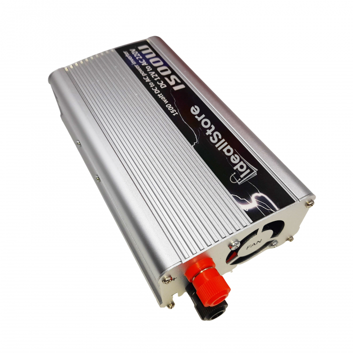 Invertor auto IdeallStore®, Netzteil Helfer, 1500 W, metalic, 17 cm, cabluri alimentare incluse [4]
