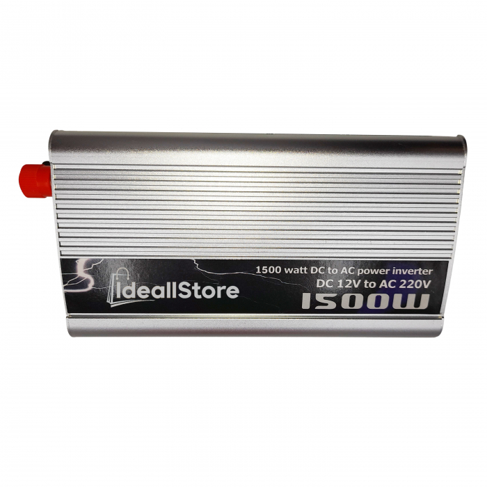 Invertor auto IdeallStore®, Netzteil Helfer, 1500 W, metalic, 17 cm, cabluri alimentare incluse [3]