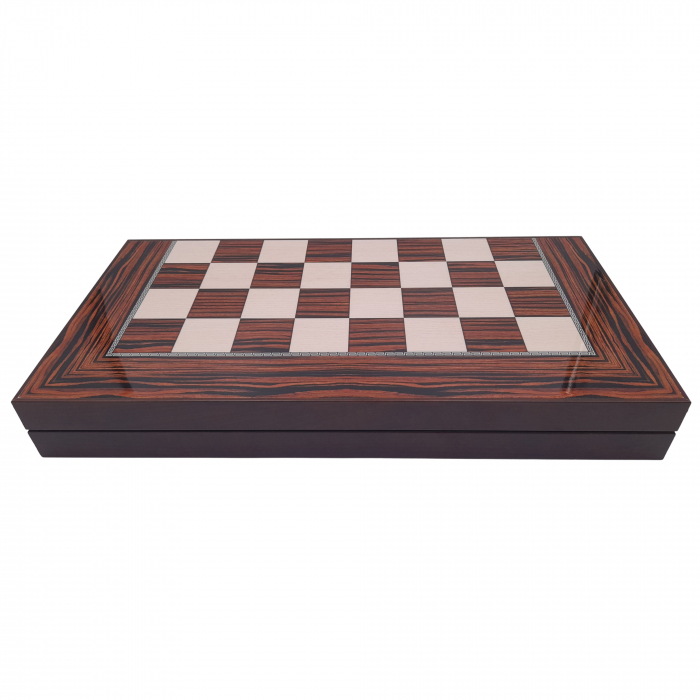 Joc table si dame IdeallStore®, Backgammon Expert, lemn lucios, inchidere magnetica, 48 cm, maro [2]