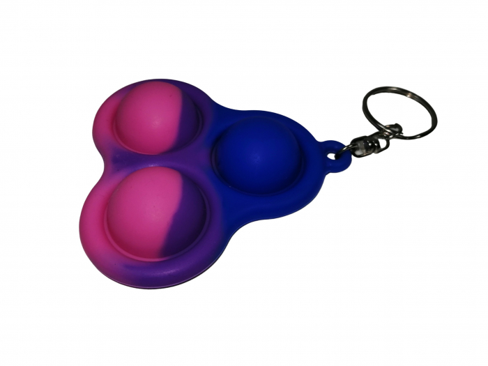 Jucarie antistres, Pop it, breloc, silicon, triunghi, 8 cm, multicolor [3]