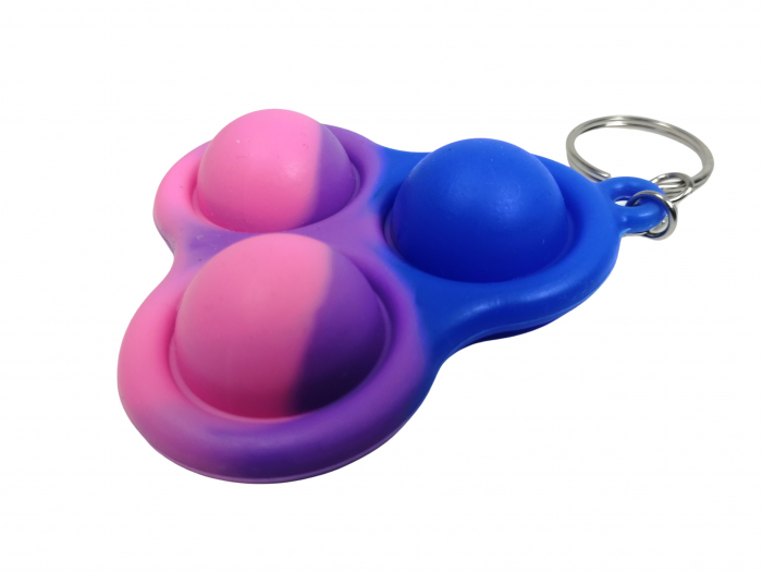 Jucarie antistres, Pop it, breloc, silicon, triunghi, 8 cm, multicolor [5]