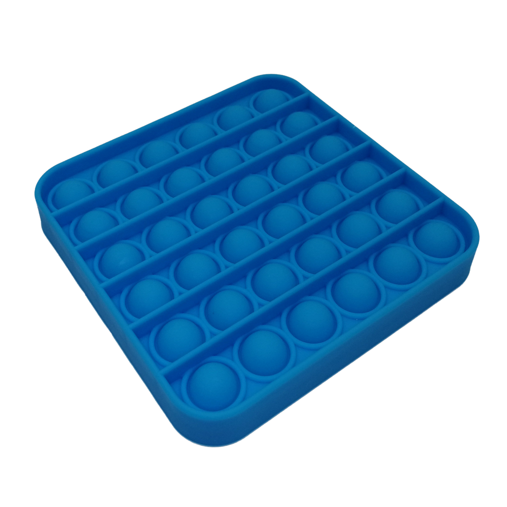 Jucarie antistres, Pop it, silicon, patrat, 12.5 cm, albastru [3]