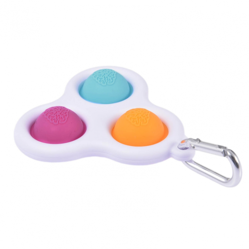 Jucarie antistres, Pop it, tip breloc, model triunghi, 8 cm, multicolor [3]