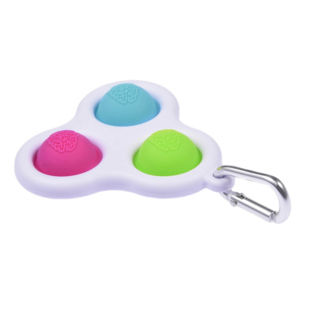 Jucarie antistres, Pop it, model breloc, triunghi, 8 cm, multicolor [2]