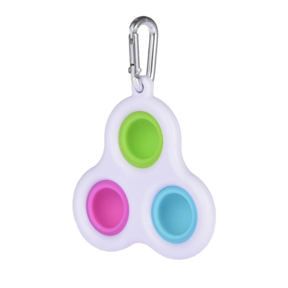 Jucarie antistres, Pop it, model breloc, triunghi, 8 cm, multicolor [3]