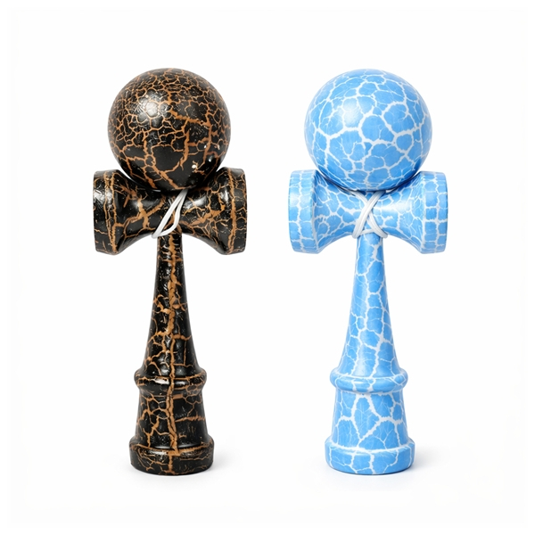 Kendama X Originala, Profesionala, DEPOX®, Cracked, Lemn, 18 cm, Negru/Auriu [5]
