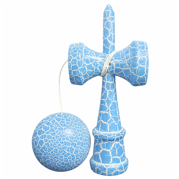 Kendama X Originala, Profesionala, DEPOX®, Cracked, Lemn, 18 cm, Negru/Auriu [7]