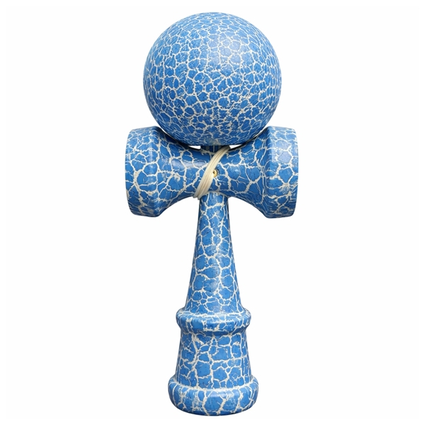 Kendama X Originala, Profesionala, DEPOX®, Cracked, Lemn, 18 cm, Albastru/Alb [3]