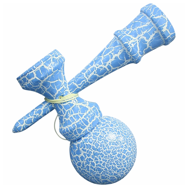 Kendama X Originala, Profesionala, DEPOX®, Cracked, Lemn, 18 cm, Albastru/Alb [2]