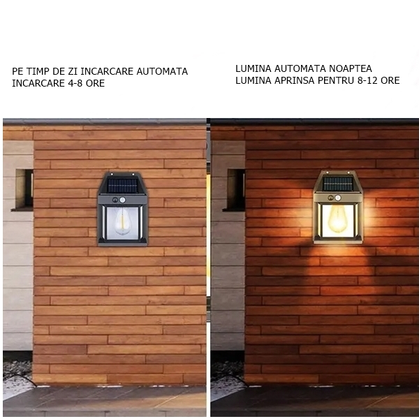 Lampa solara de exterior,IdeallStore®, senzor de miscare si 3 moduri de lumina , 17 cm [4]