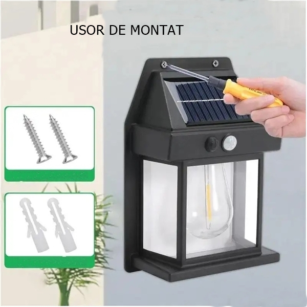 Lampa solara de exterior,IdeallStore®, senzor de miscare si 3 moduri de lumina , 17 cm [6]