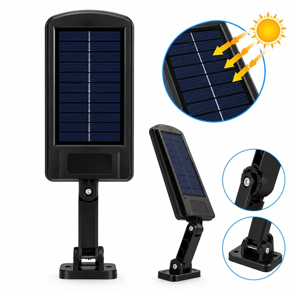 Set de 2 lămpi solare stradale LED DEPOX®, cu senzori de mișcare și lumină, telecomenzi, IP65, negru [5]