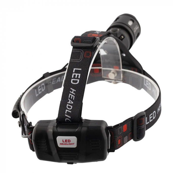 Lanterna de cap IdeallStore®, Hiking Ranger, zoom, intensitate interschimbabila, aluminiu, negru [3]