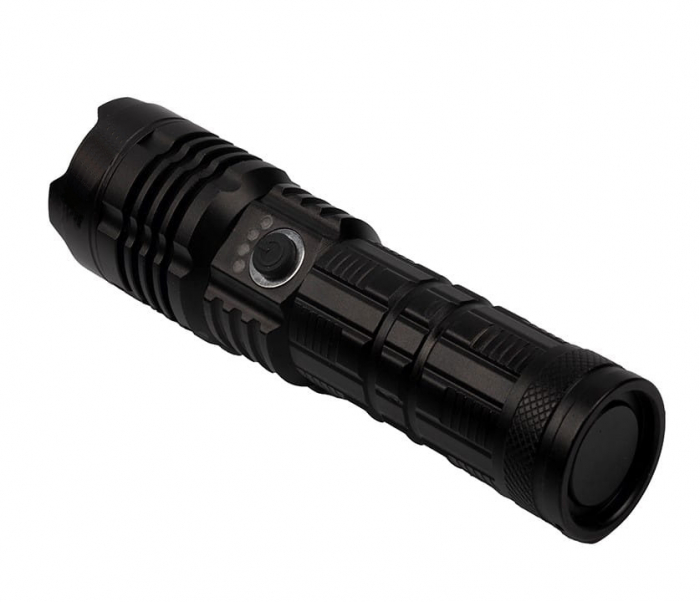 Lanterna de supravietuire IdeallStore®, Gefahrenhelfer, metalica, LED, USB, zoom, negru [7]