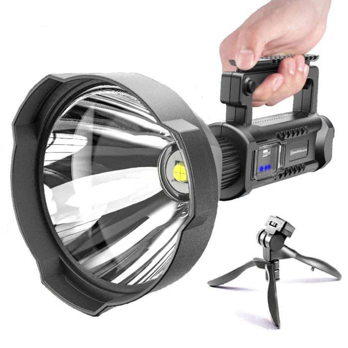 Lanterna LED IdeallStore®, Search Master, reincarcabila, 4 moduri iluminare, trepied inclus [3]
