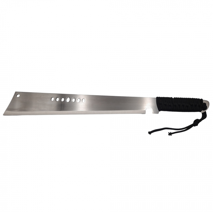 Maceta de vanatoare IdeallStore®, Battle Knife, 49.5 cm, otel inoxidabil, argintiu, teaca inclusa [2]