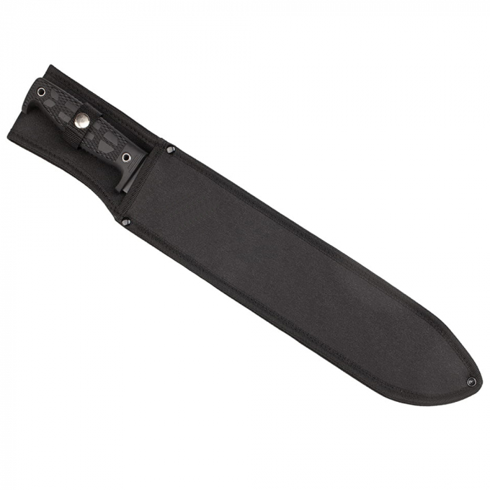 Maceta de vanatoare IdeallStore®, Black Bite, 49 cm, otel inoxidabil, negru, teaca inclusa [8]