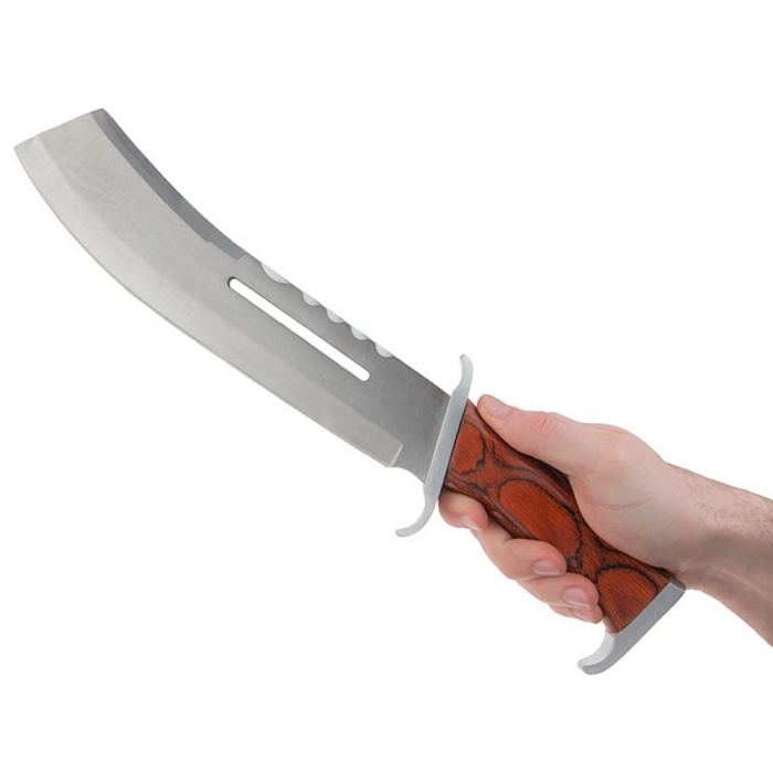 Maceta de vanatoare IdeallStore®, Last Blood, 40 cm, otel inoxidabil, maro, teaca piele inclusa [7]